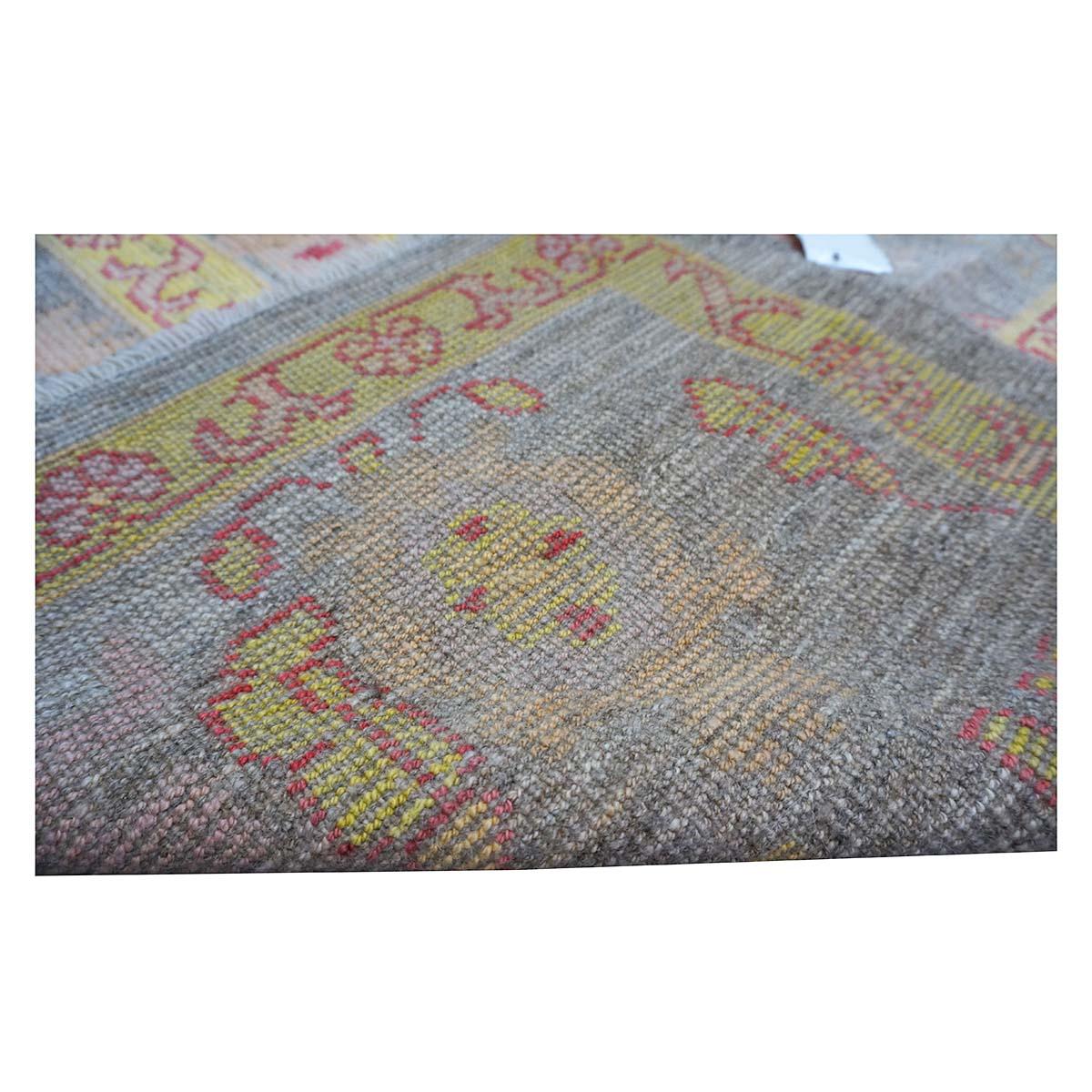 21st Century Persian Oushak Master 8x10 Grey, Red, & Yellow Handmade Area Rug For Sale 4