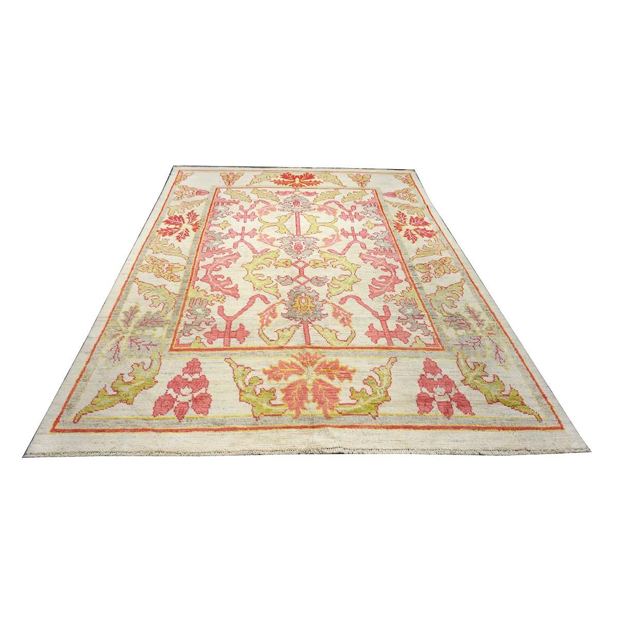  Ashly Fine Rugs presents a 21st-century Persian Oushak 8x11 handmade area rug. Oushaks began in a location just south of Istanbul, in a region that was to become the rugs namesake, Oushak. Although nomads first produced the rugs for personal use