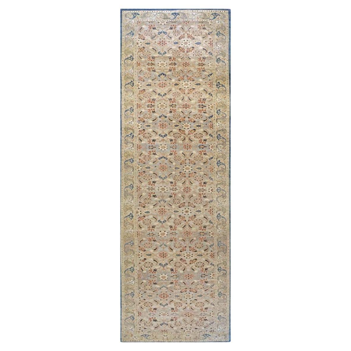 Persischer Sultanabad 7x22 Schieferblauer Grand Hallway Galerieteppich des 21. Jahrhunderts