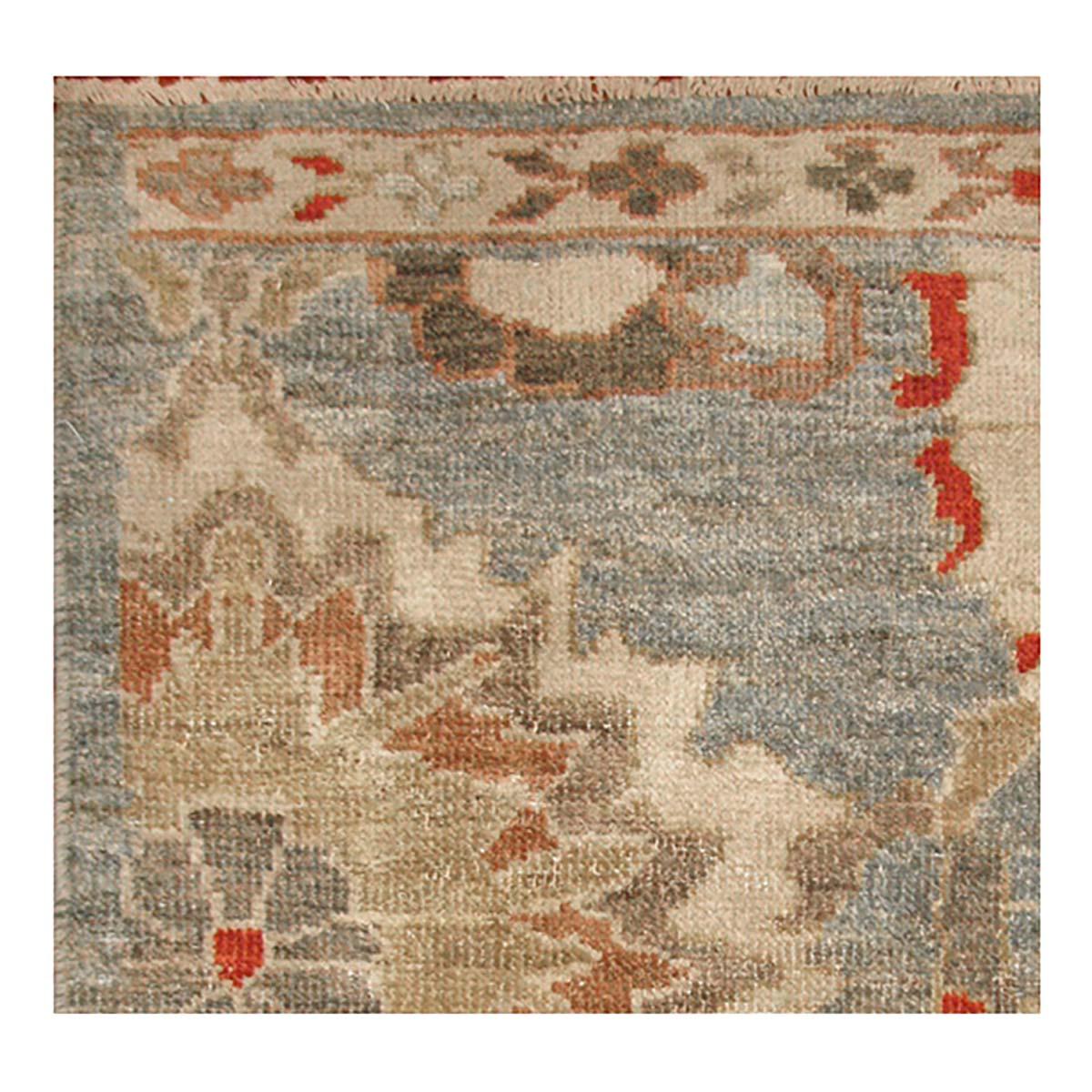 Hand-Woven 21st Century Persian Sultanabad 2x3 Slate Blue & Tan Handmade Area Rug