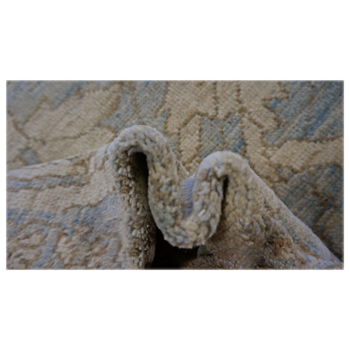 Persischer Sultanabad Master 3x3 Schiefer-Teppich in Blau & Grau, handgefertigt, 21. Jahrhundert (21. Jahrhundert und zeitgenössisch) im Angebot