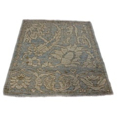 21st Century Persian Sultanabad Master 3x3 Slate Blue & Grey Handmade Area Rug