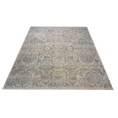 21st Century Persian Sultanabad Master 13x15 Ivory & Slate Handmade Area Rug