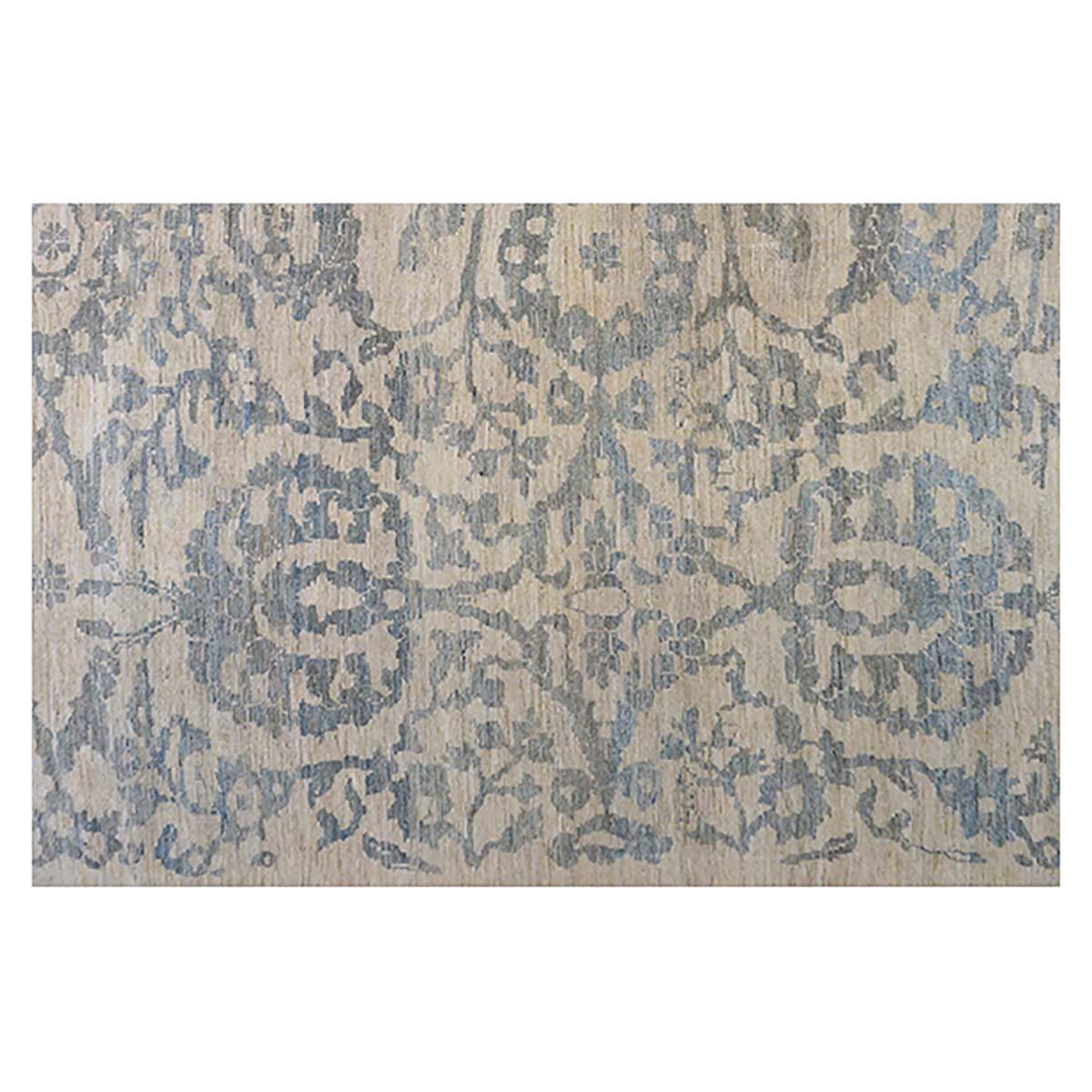 21st Century Persian Sultanabad Master 13x15 Ivory & Slate Handmade Area Rug In Excellent Condition In Houston, TX