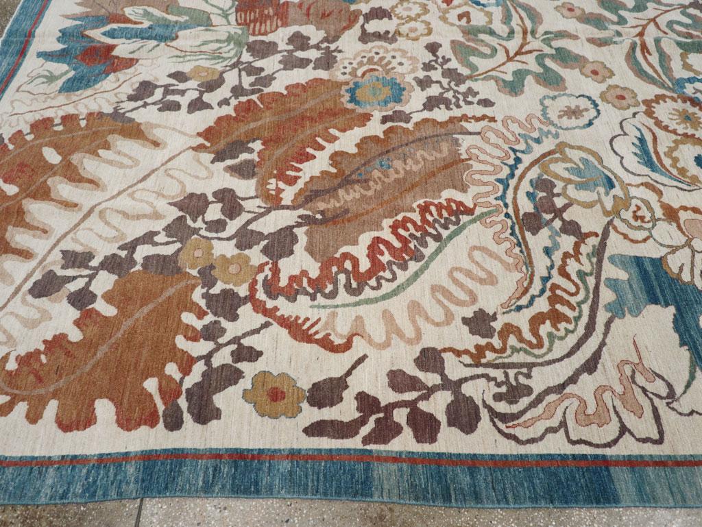 Noué à la main Tapis moderne persan Tabriz du 21e siècle en vente