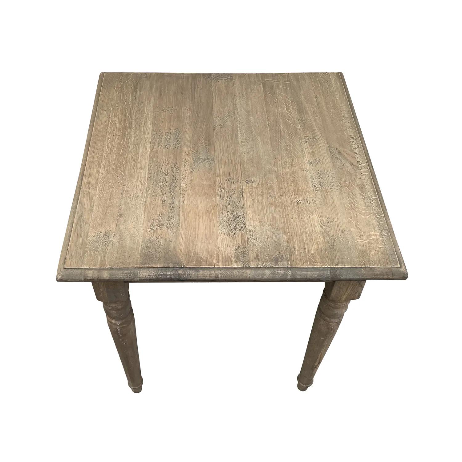 Hand-Crafted 21st Century Petite French Pinewood Side Table