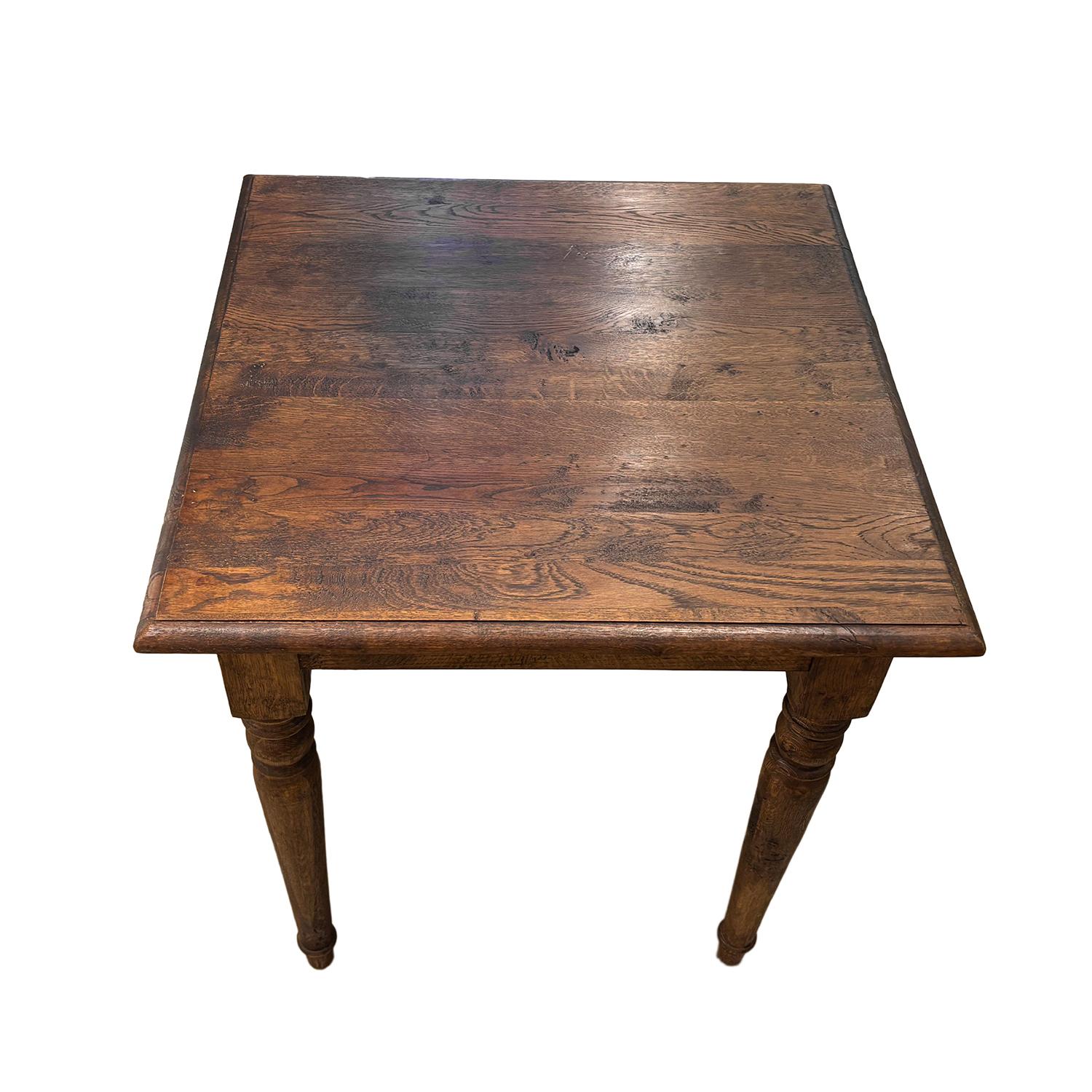Hand-Crafted 21st Century Petite French Pinewood Side Table For Sale