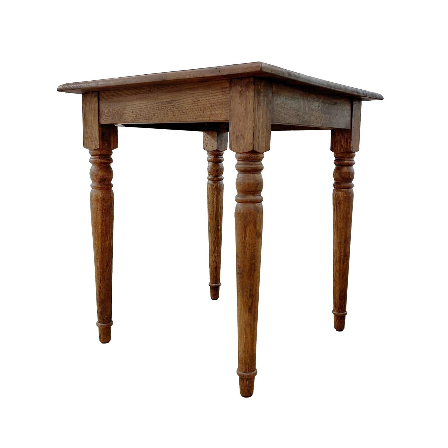 Contemporary 21st Century Petite French Pinewood Side Table For Sale