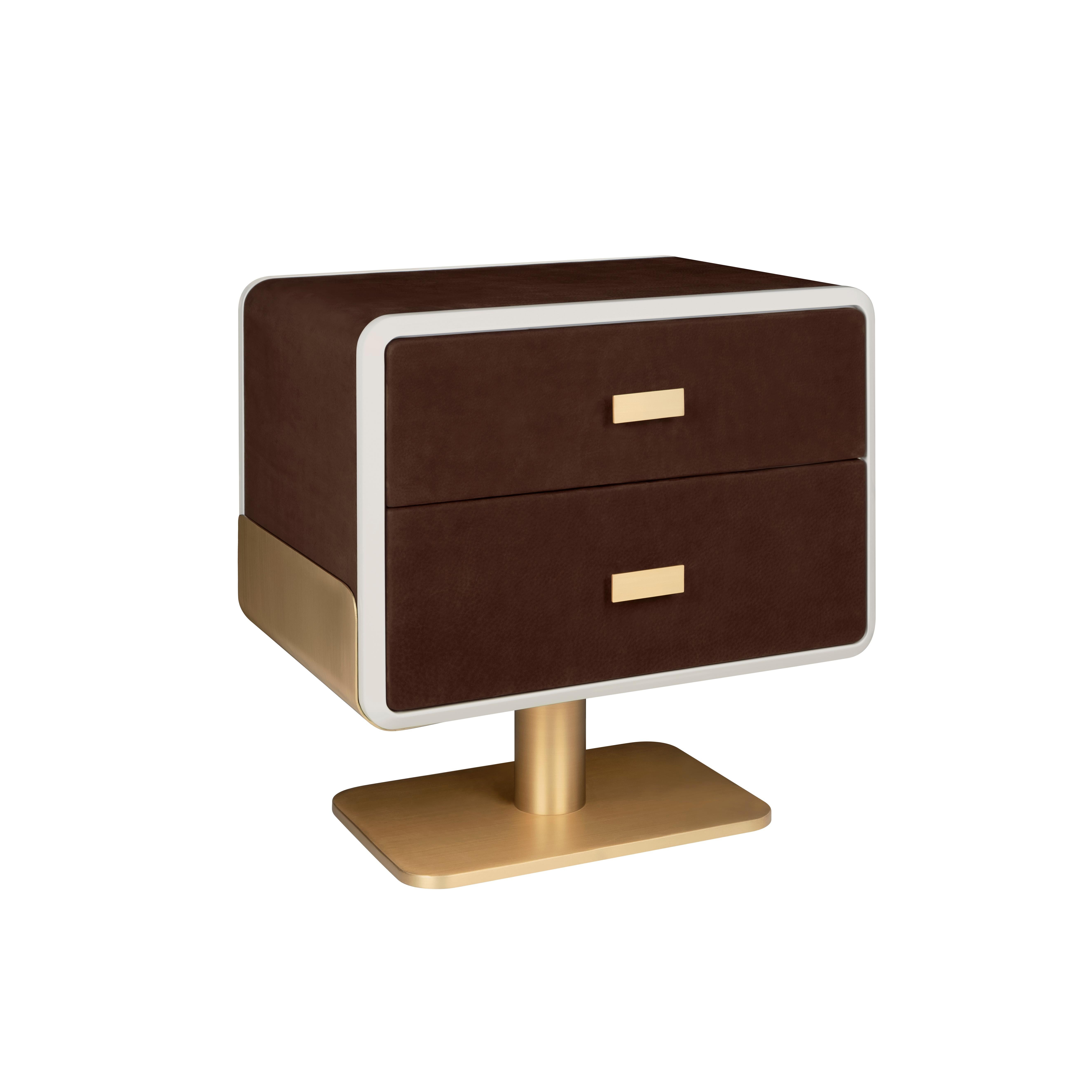 Portuguese 21st Century Phoenix Bedside Table Brass Made in Portugal by Porus Studio For Sale