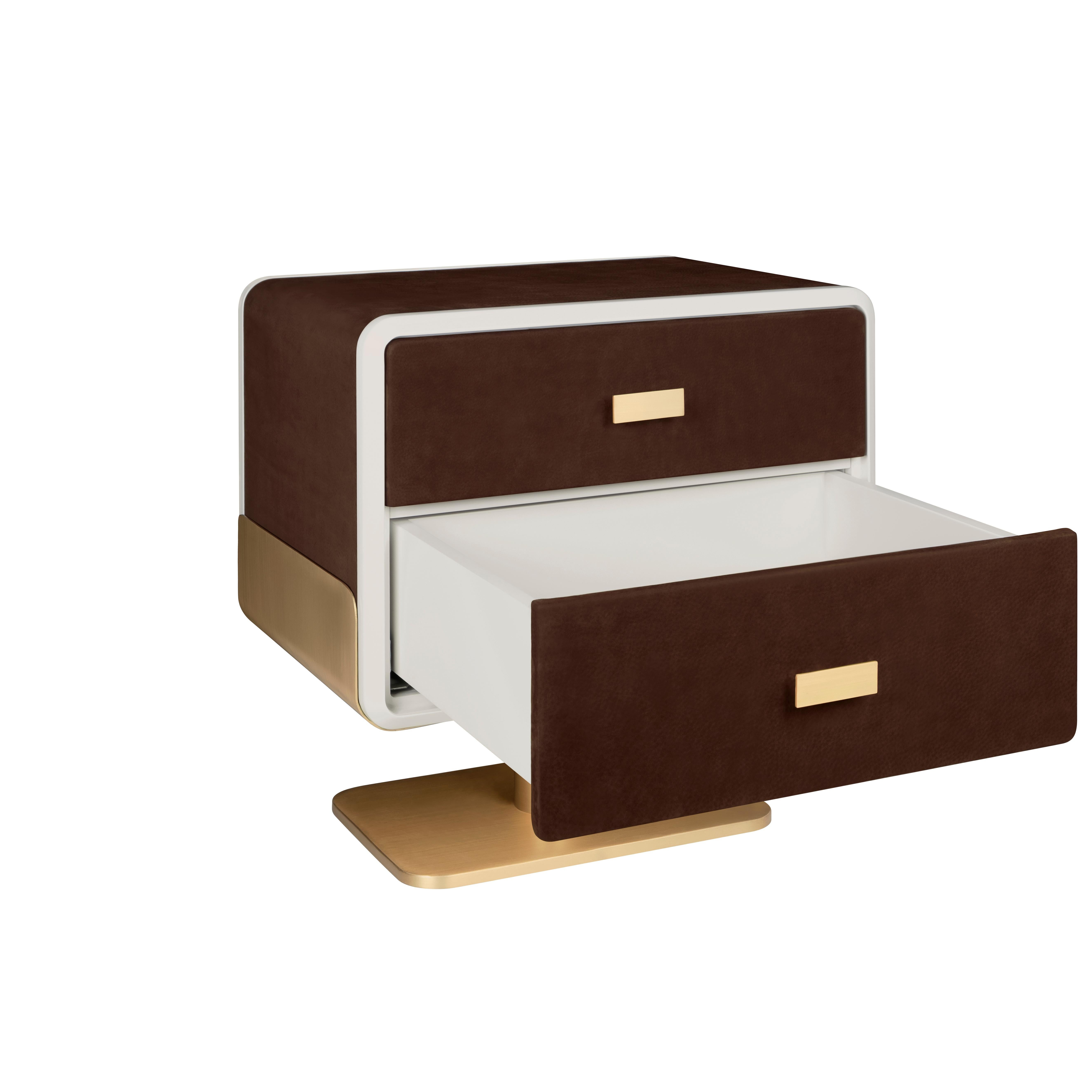 Contemporary 21st Century Phoenix Bedside Table Brass Made in Portugal by Porus Studio For Sale