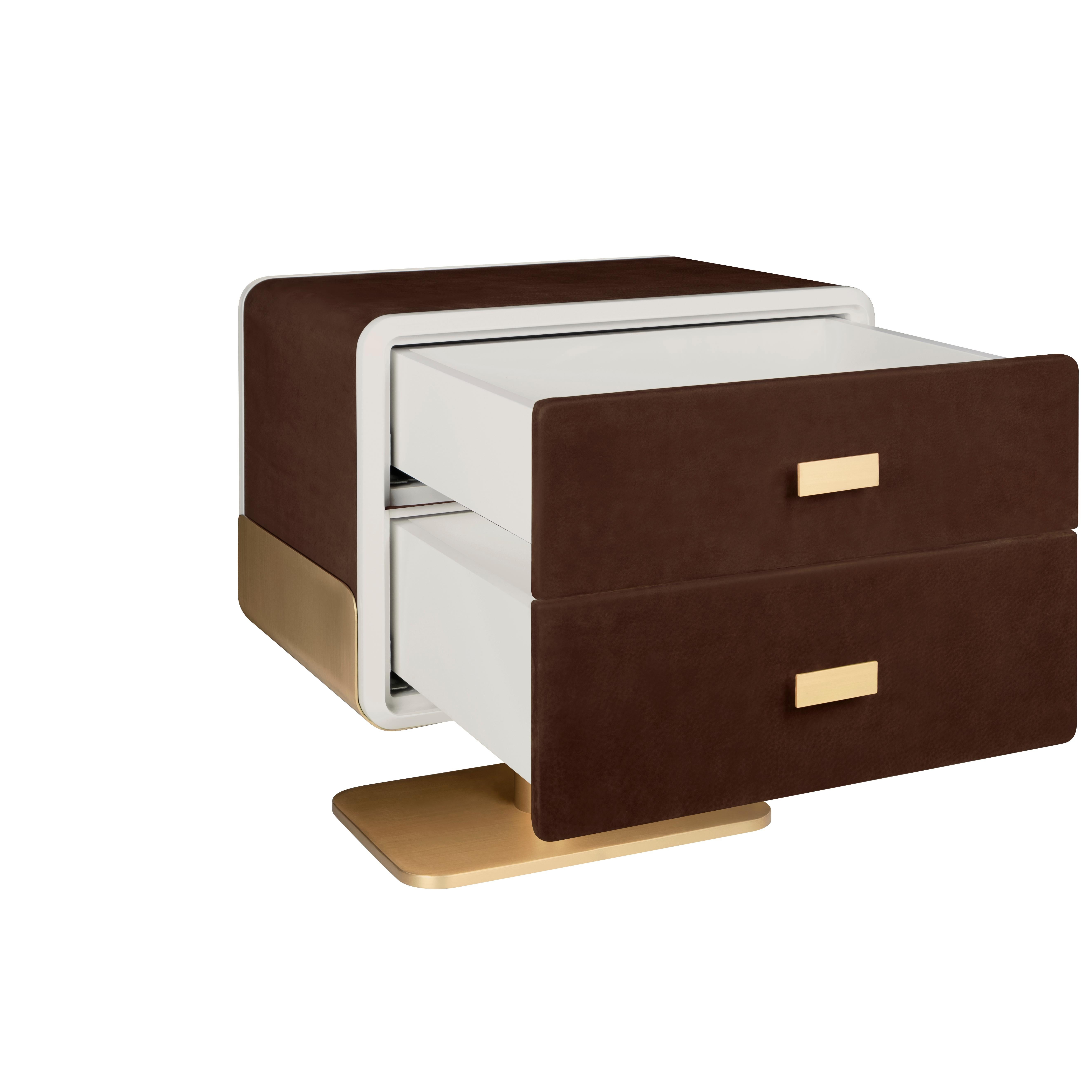 21st Century Phoenix Bedside Table Brass Made in Portugal by Porus Studio For Sale 1