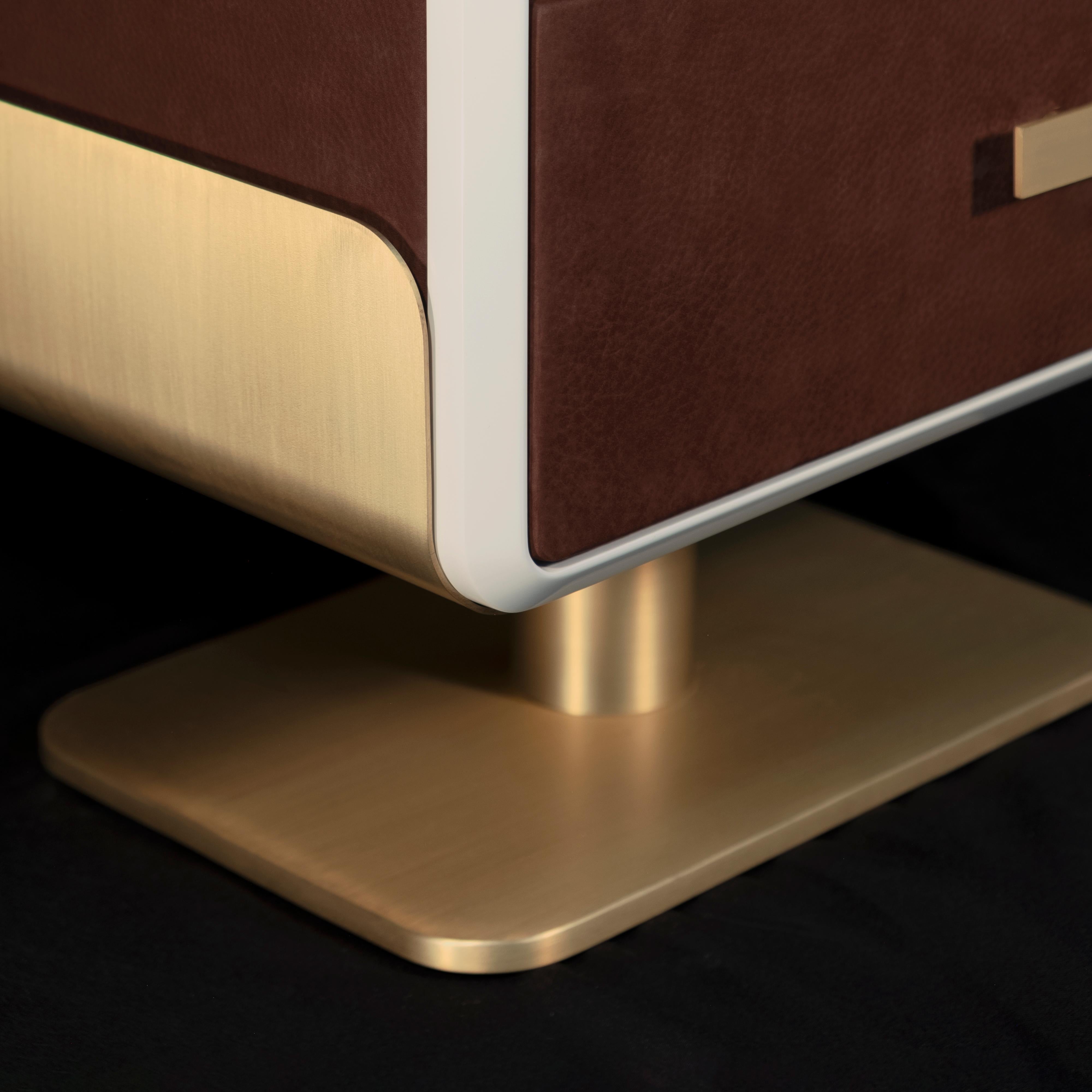 21st Century Phoenix Bedside Table Brass Made in Portugal by Porus Studio For Sale 4