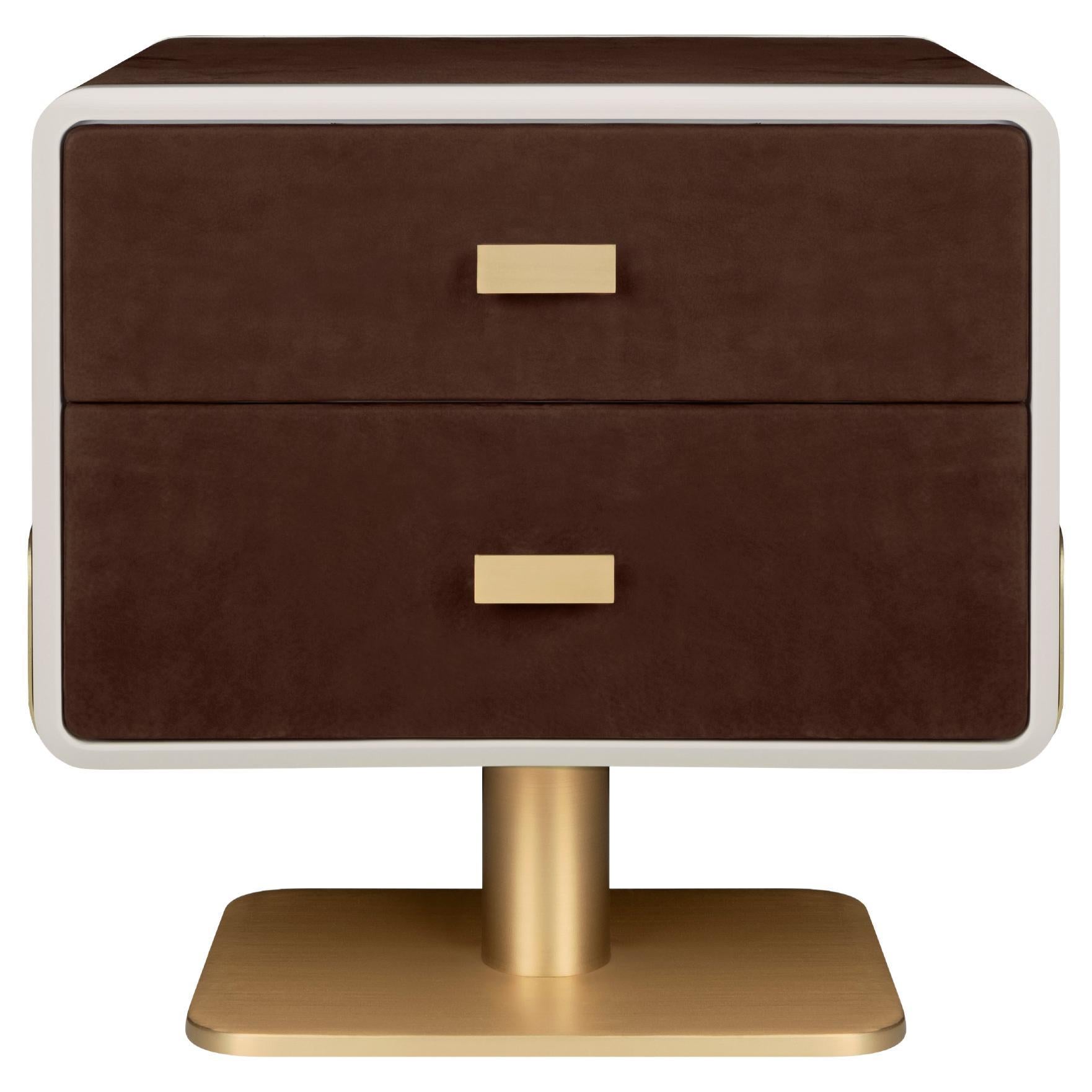 21st Century Phoenix Bedside Table Brass Made in Portugal by Porus Studio
