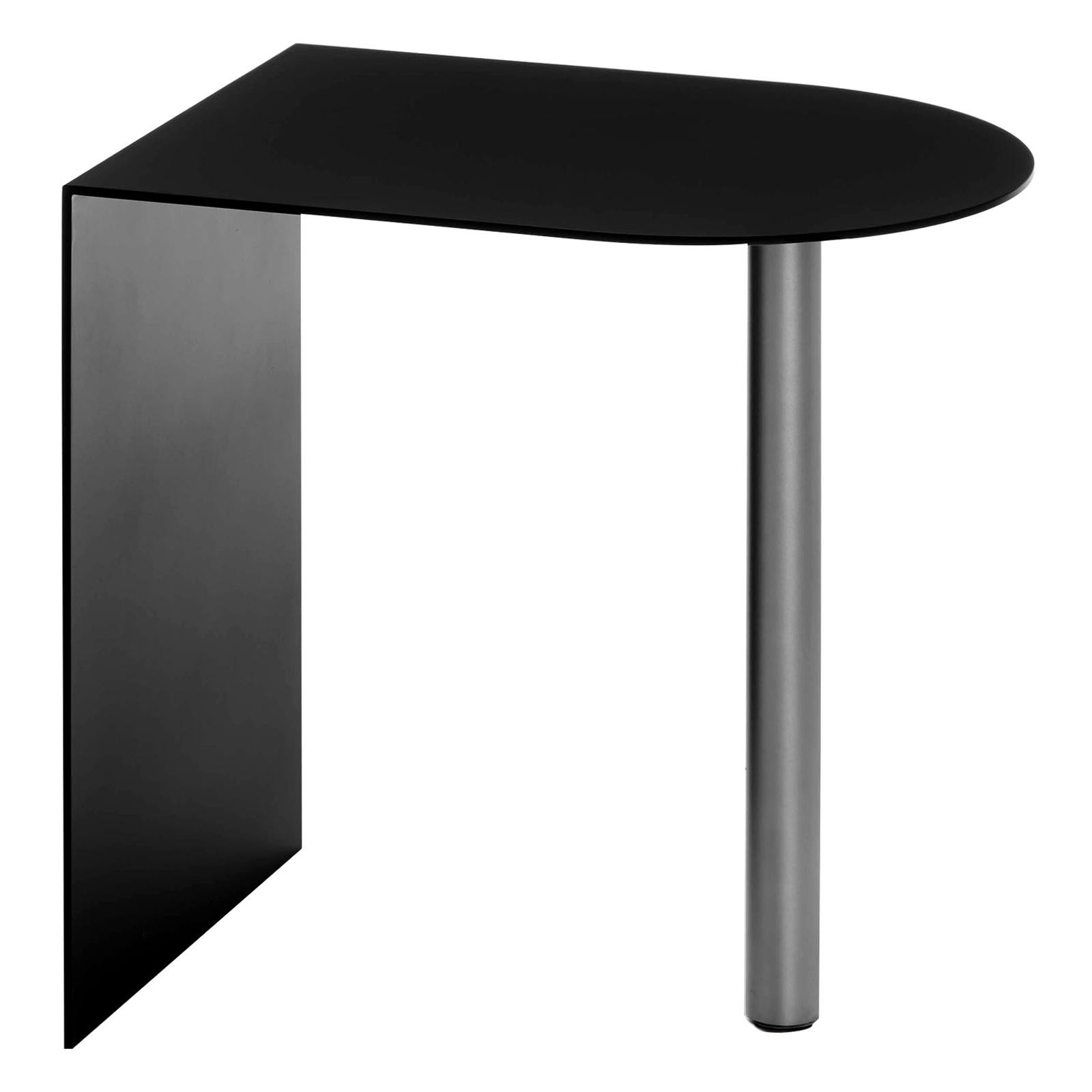 FUCINA "PIATTO" by Sam Hecht & Kim Collin, Low Round Side Table Black Metal For Sale