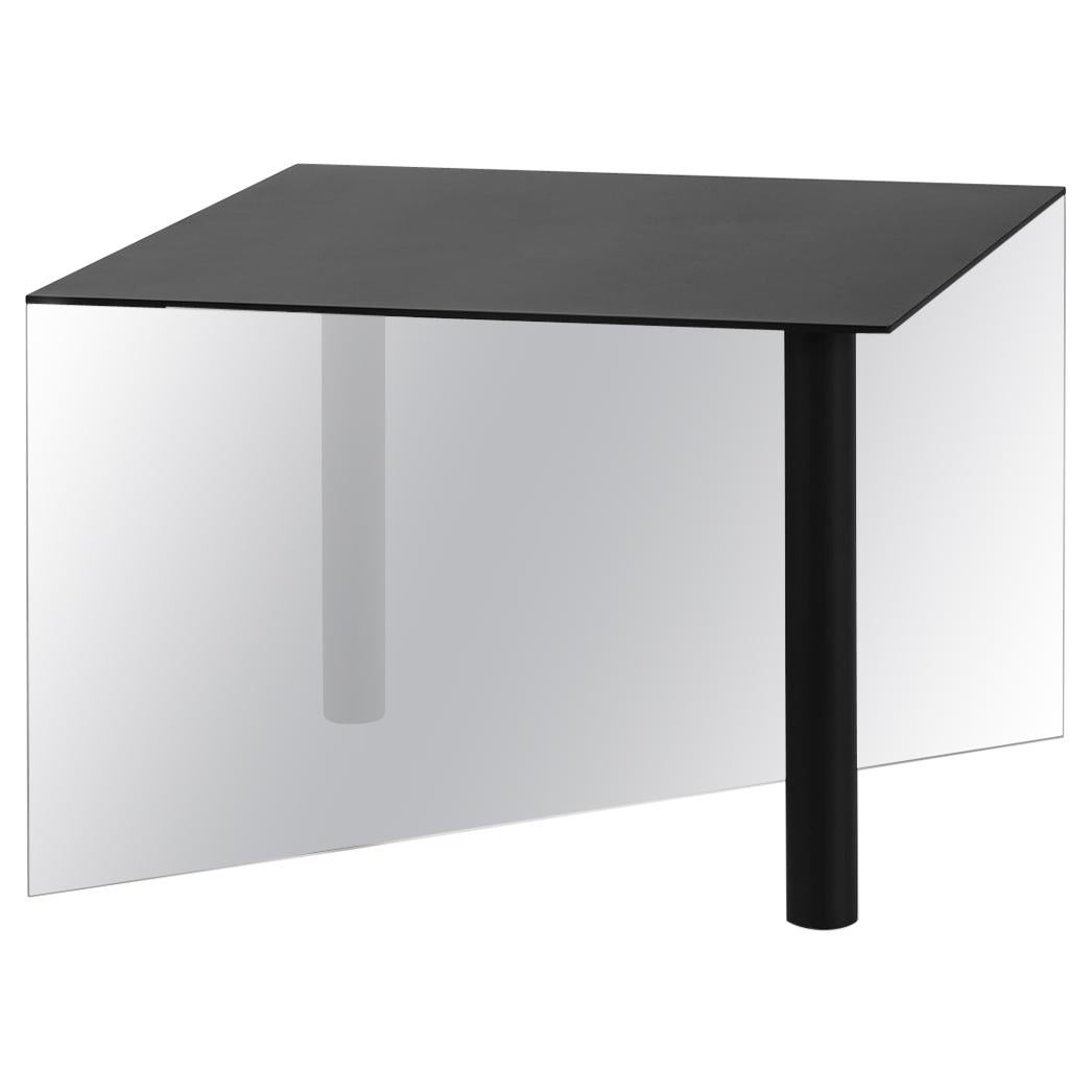 FUCINA "PIATTO" by Sam Hecht & Kim Collin, Square Side Table Black Mirror For Sale