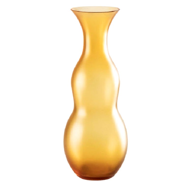 Grand vase en verre Pigmenti du 21e sicle en ambre de Venini.