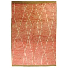Tappeto afgano tribale rosa del XXI secolo in lana tinta a mano, circa anni 2000