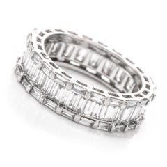 21st Century Platinum 2.89cts Baguette Cut Diamond Eternity Band Ring Adorn Fore