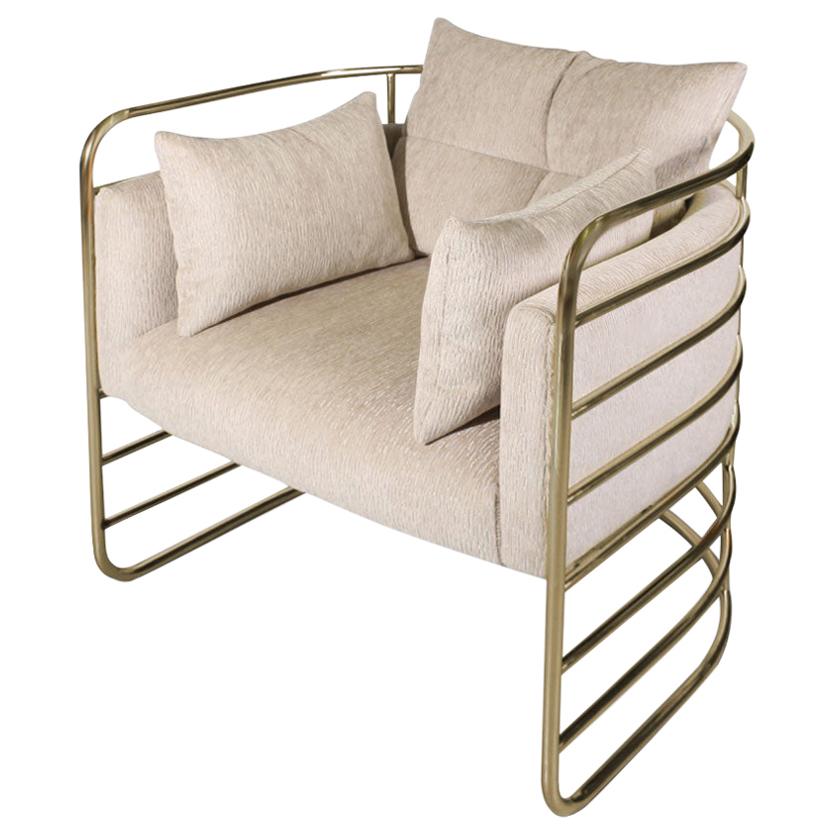 21ème siècle Fauteuil Eero en laiton poli Velvet