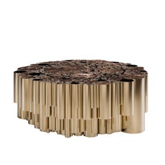 21st Century Brass Wanderlust Center Table Marble Made in Portugal by Malabar
