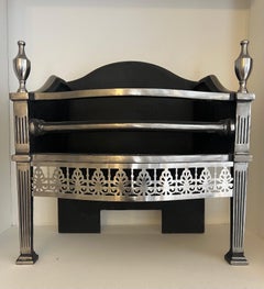 21st Century Polished Cast Iron Fireplace Basket