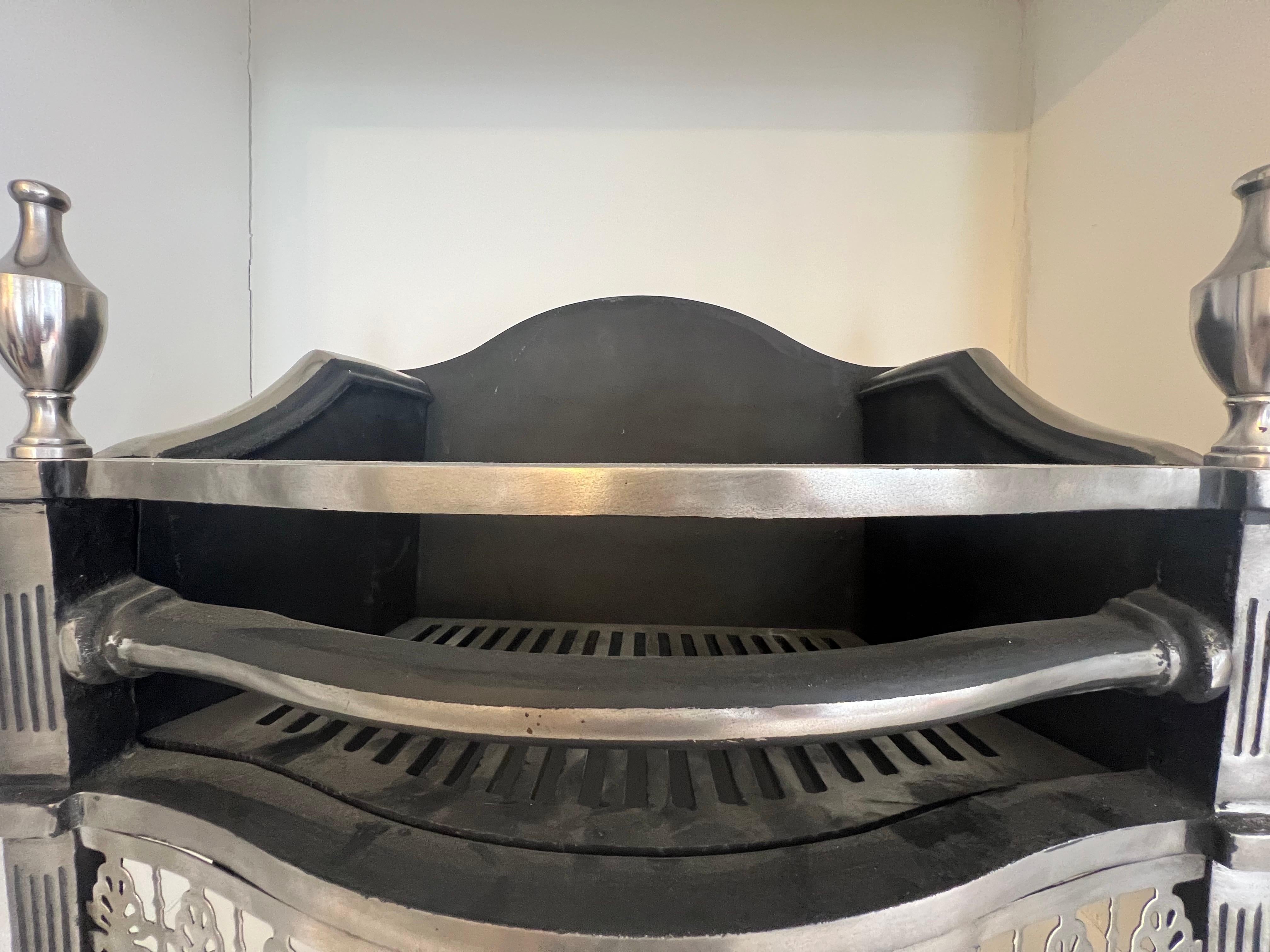 21st Century Polished Cast Iron Fireplace Basket For Sale 2