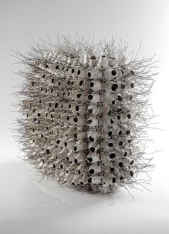 21st Century Porcelain Sculpture "Plague" by Ursula Commandeur White Organic