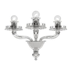 21° Secolo Porpora Applique a 3 luci in cristallo di Venini