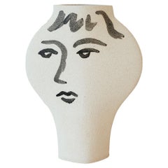 21st Century ‘Portrait’, in White Ceramic, Hand-Crafted in France