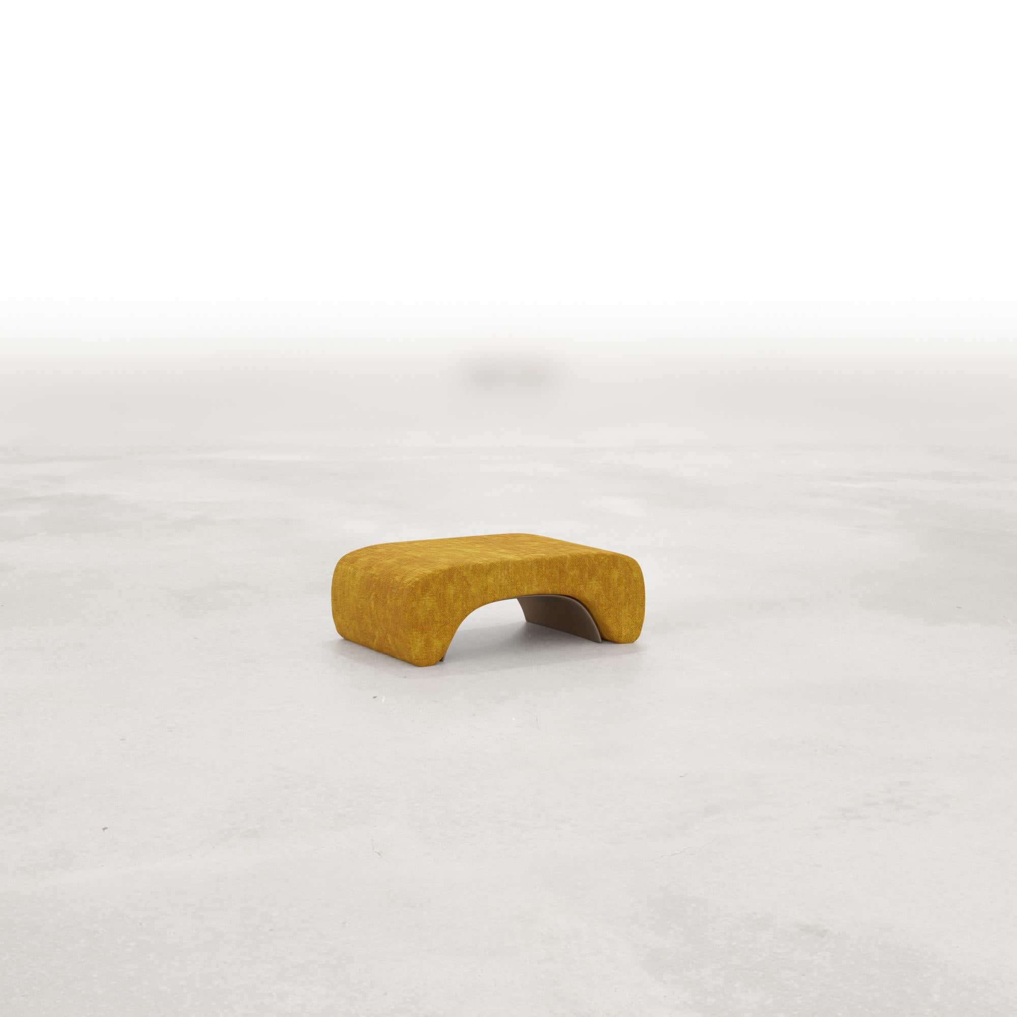 Cast 21st Century Post-Modernist Upholstered U Chair and Stool Set by Studio SORS For Sale