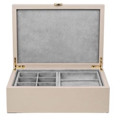 21st Century Prestige Jewellery Box with Leather &Suede Handcrafed in Italy