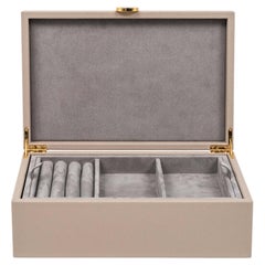 21st Century Prestige Jewellery Box with Leather &Suede Handcrafed in Italy