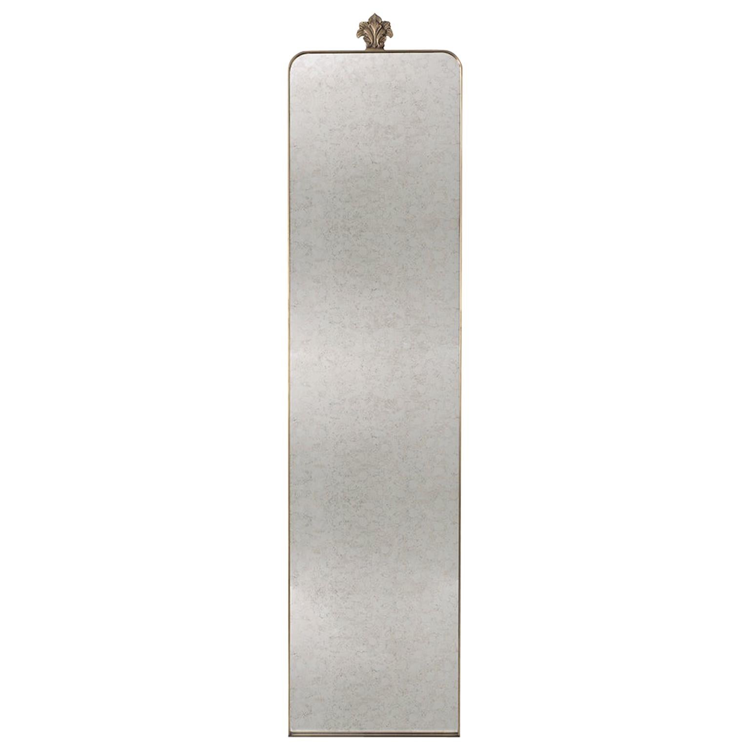 21st Century Princess Wall Mirror, Full Length Mirror in Aged Brass, Aged Mirror