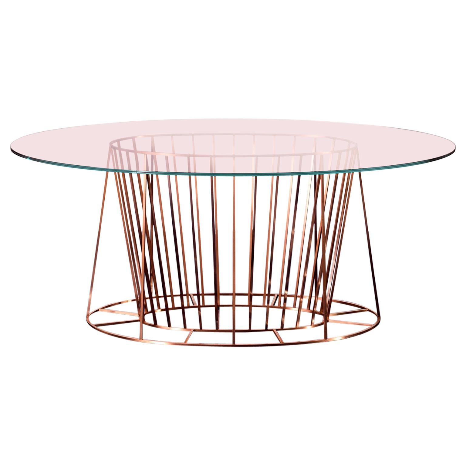 21st Century Principessa Oval Shaped Glass 8-Seat Dining Table