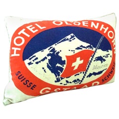 21st Century Printed Belgium Linen & Down Filled Pillow 'Hotel Splendido'