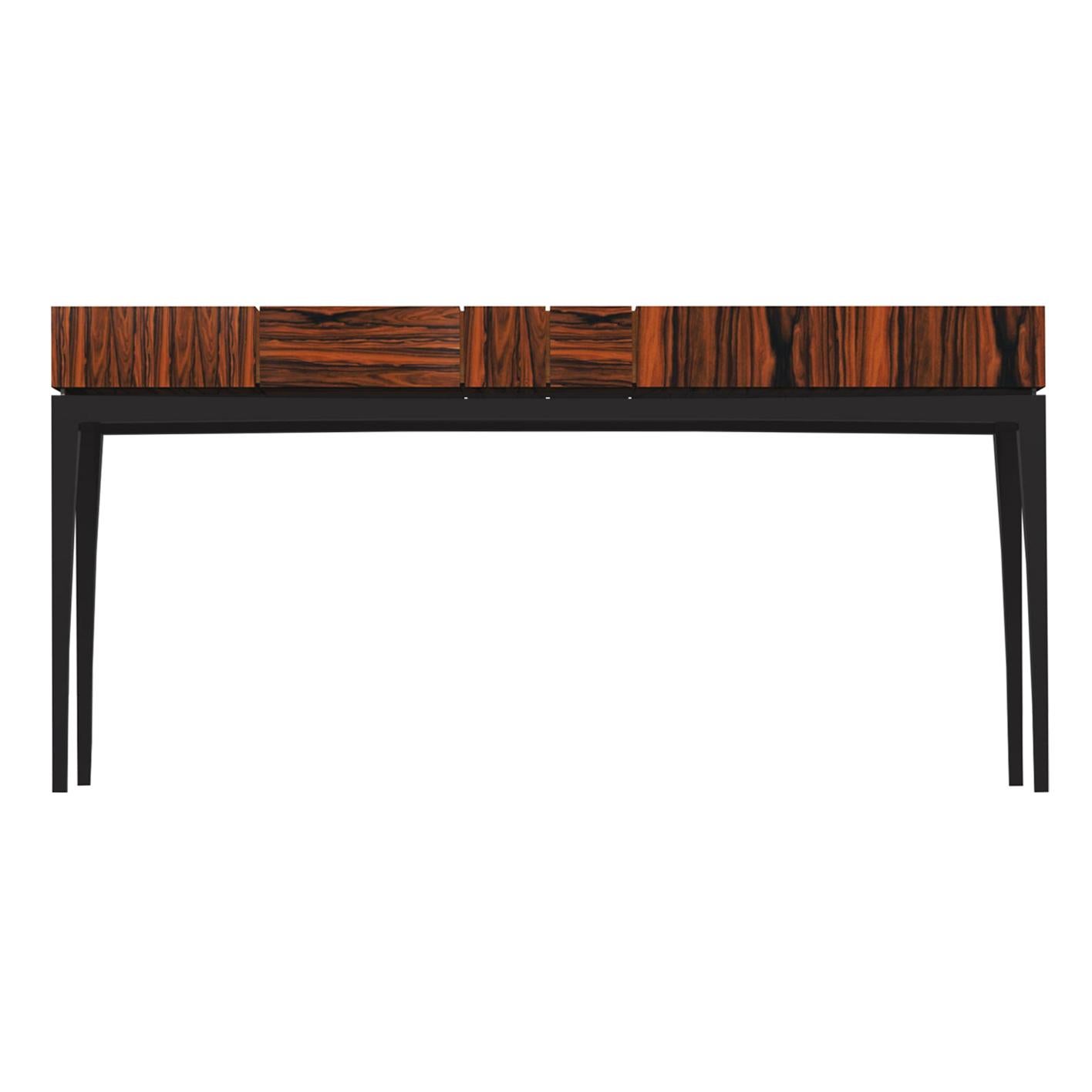 21st Century Proportion Console Lacquered Ironwood For Sale