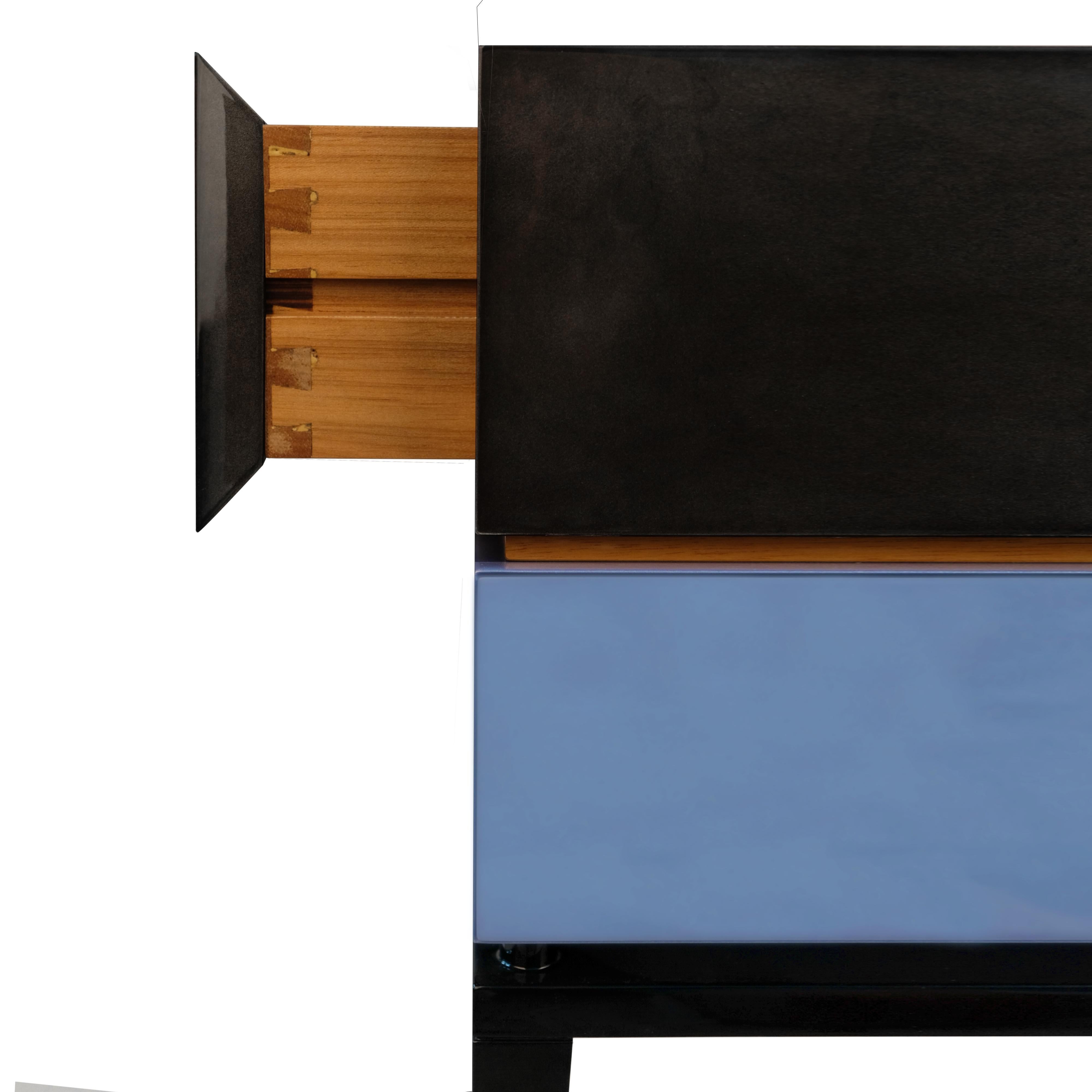 Silver Leaf 21st Century Proportion II Bedside Table Made in Portugal by Malabar For Sale
