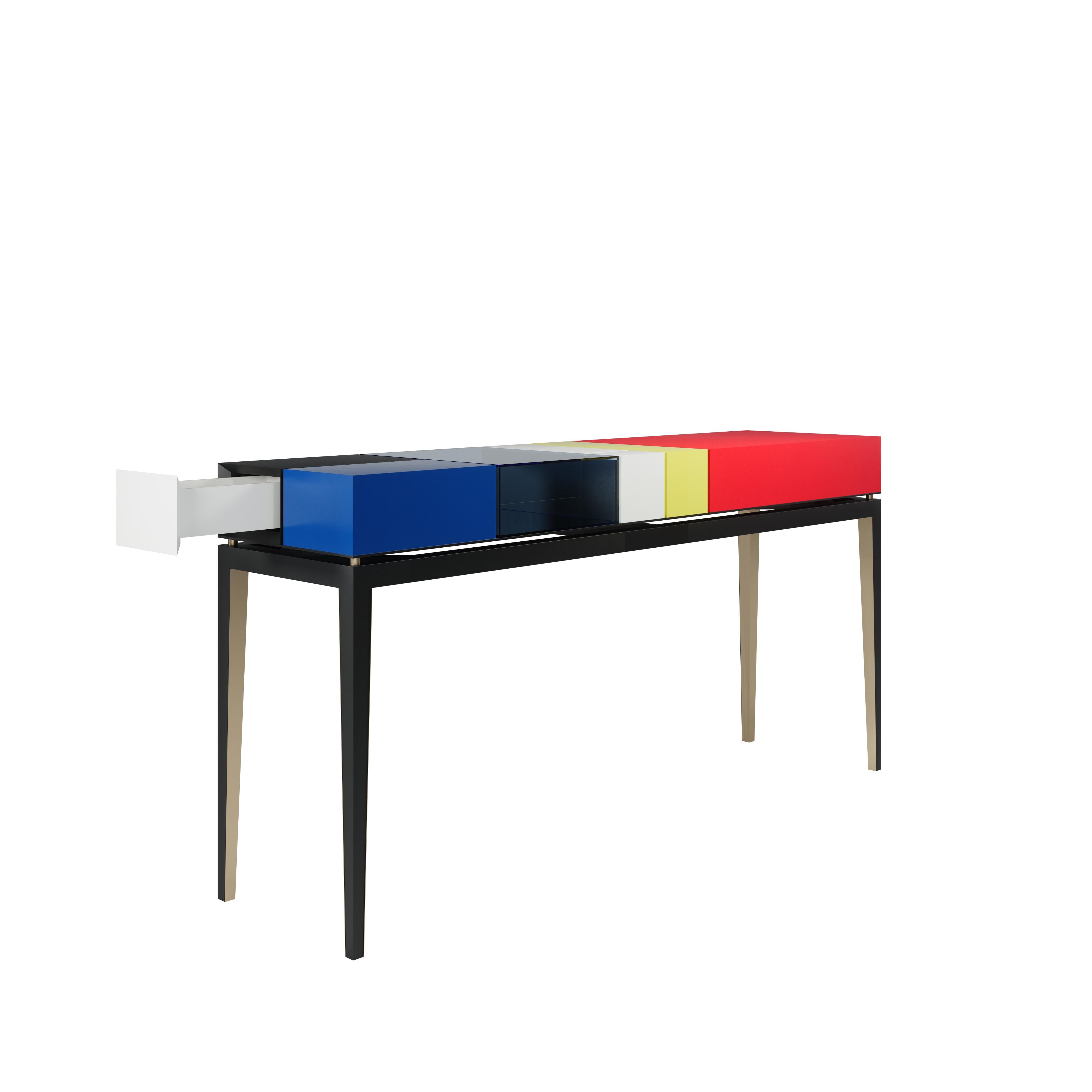 21st Century Proportion II Console Lacquered Wood In New Condition For Sale In RIO TINTO, PT