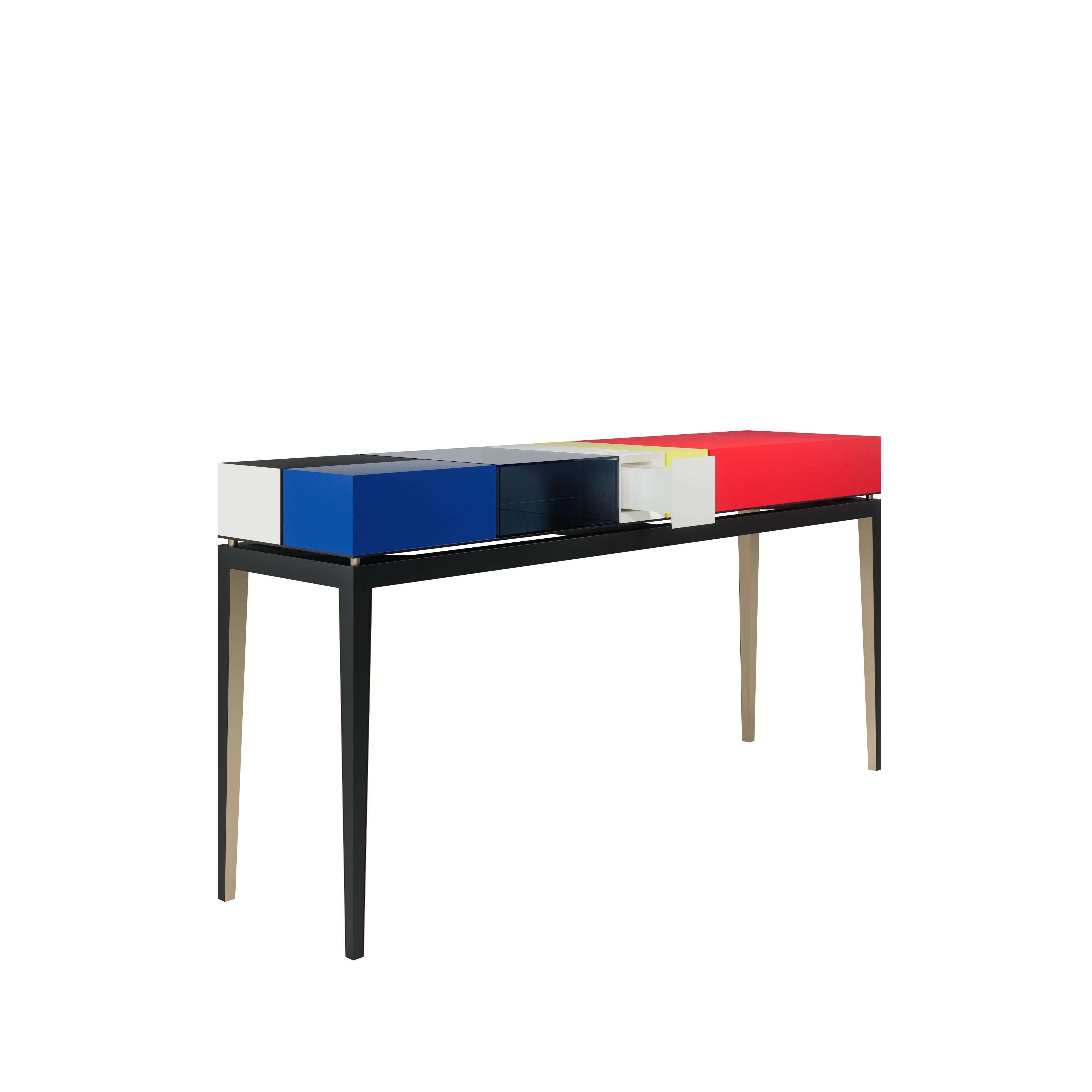 21st Century Proportion II Console Lacquered Wood For Sale 1