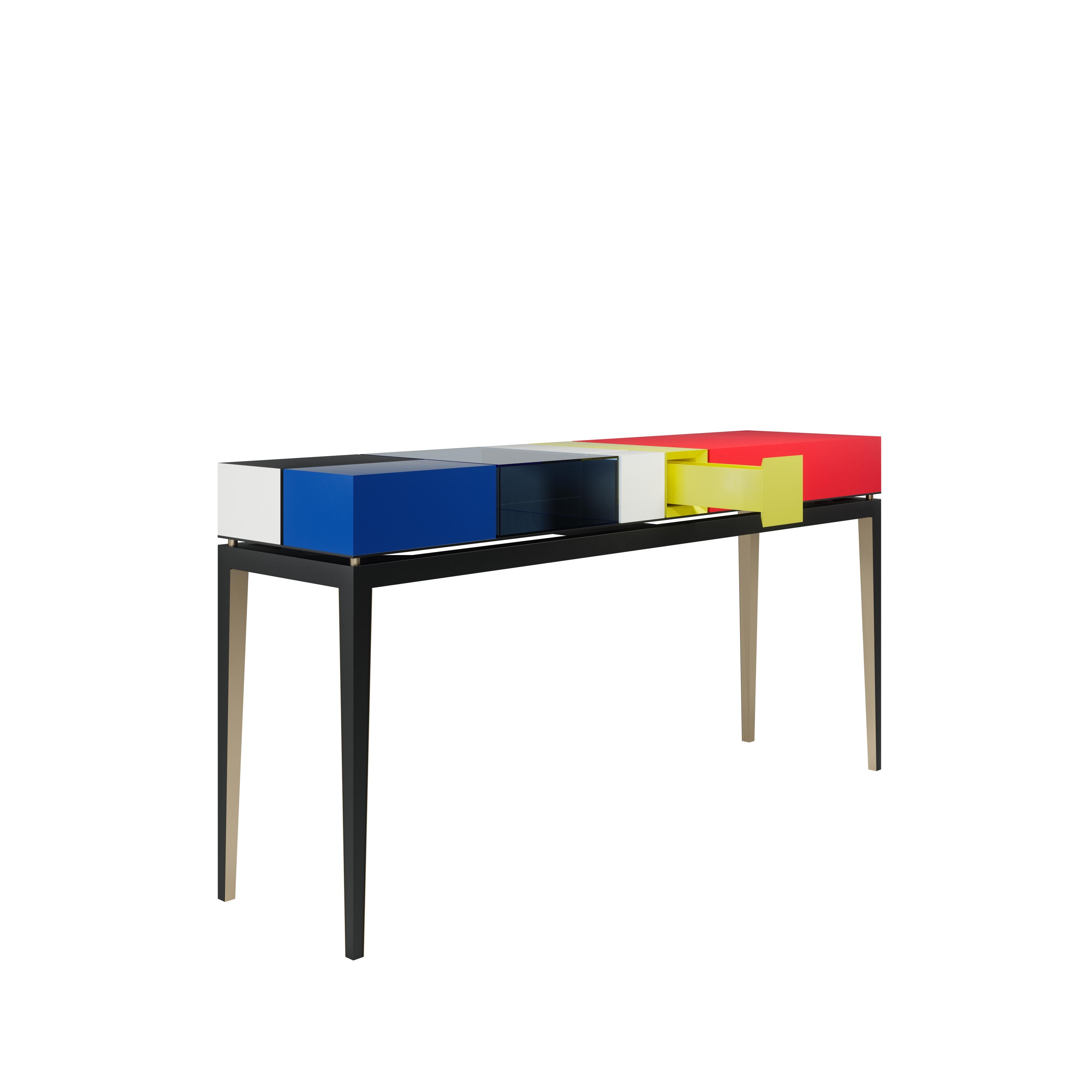 21st Century Proportion II Console Lacquered Wood For Sale 2