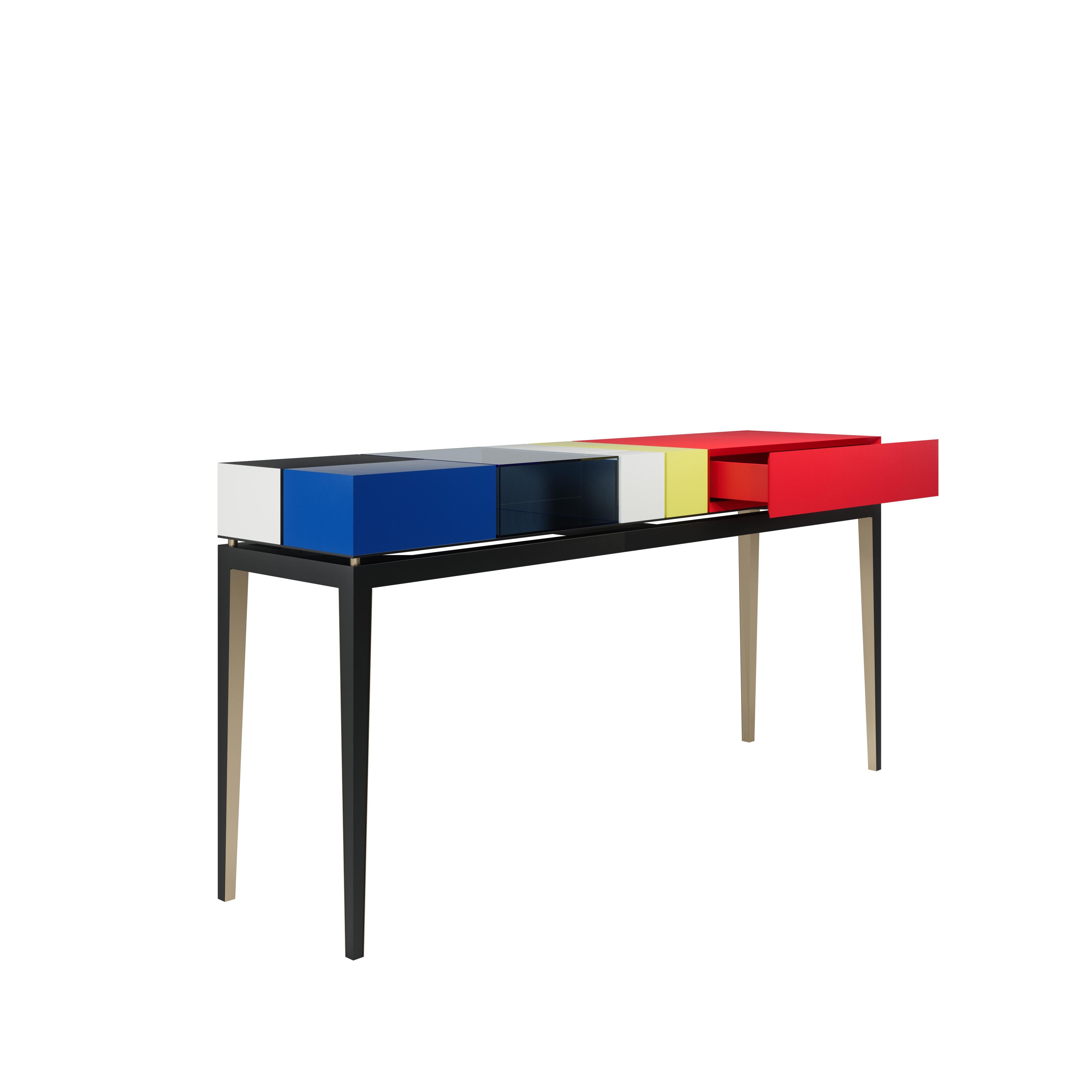 21st Century Proportion II Console Lacquered Wood For Sale 3