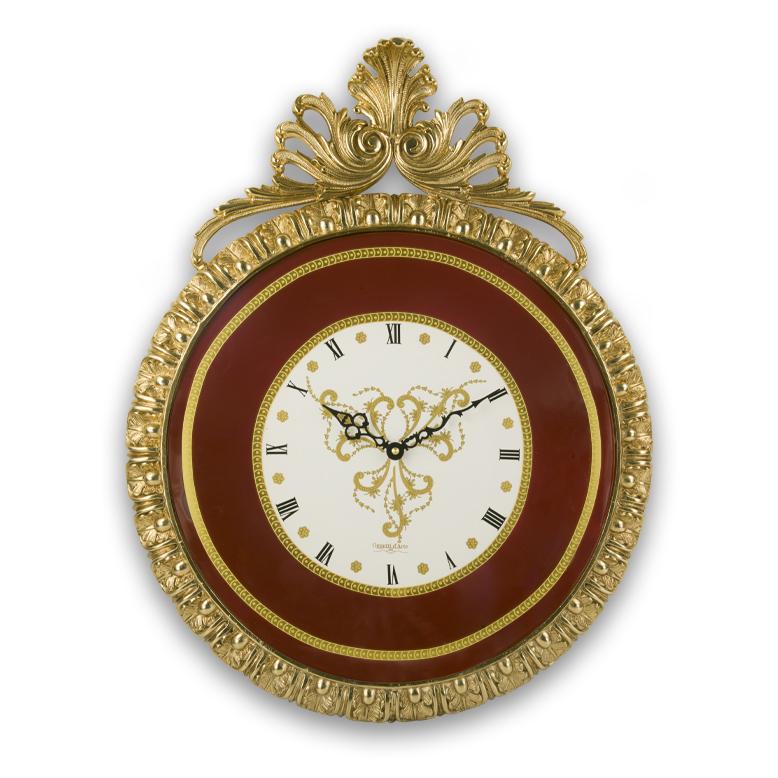 Italian 21st Century, Purple porcelain with pure gold decoration  wall Clock For Sale