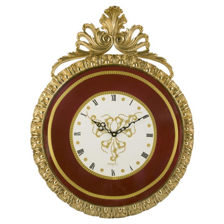 21st Century, Purple porcelain with pure gold decoration  wall Clock For Sale