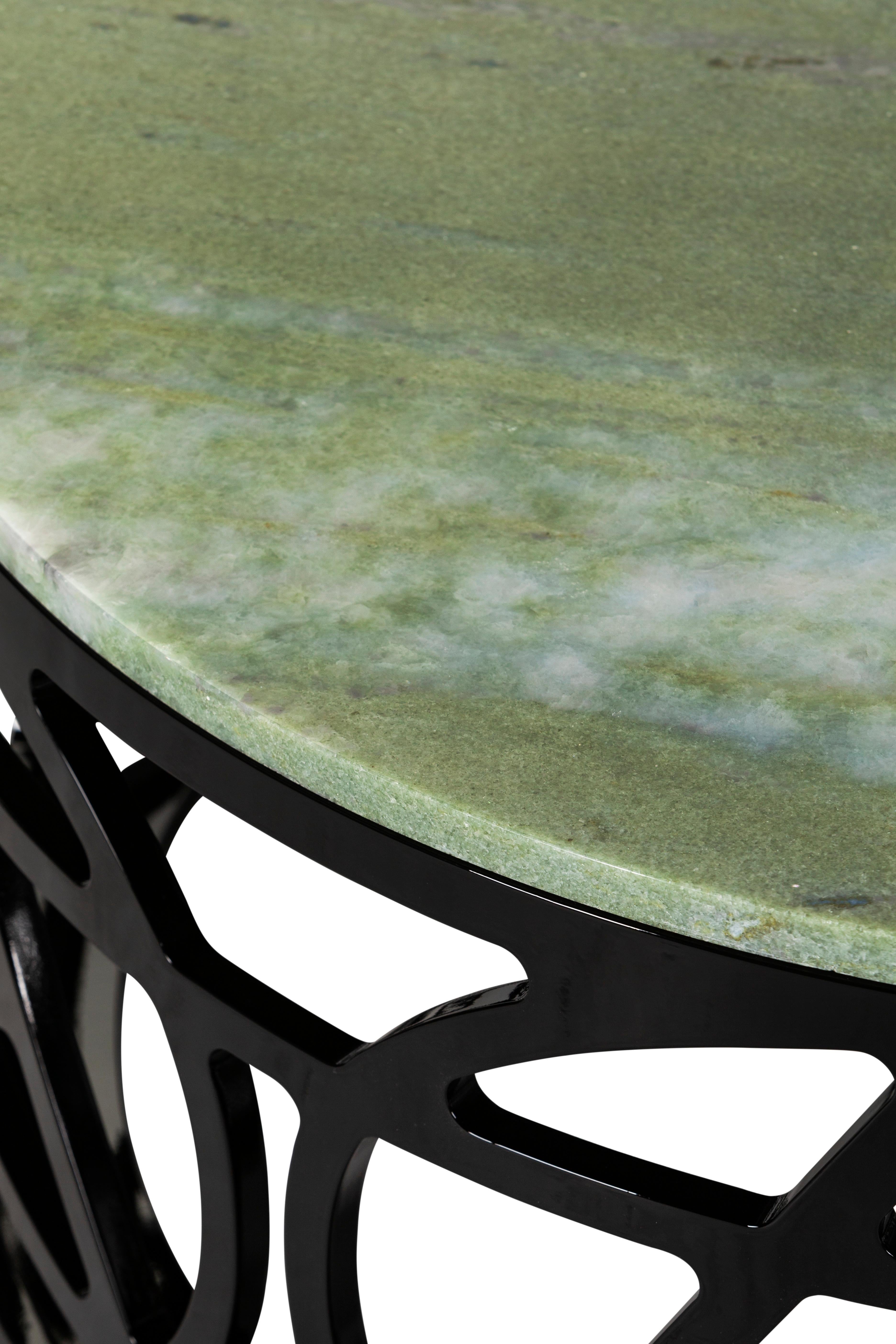 Onyx Table basse Art Déco Pyrite, marbre feuille d'or, fabriquée à la main au Portugal par Greenapple en vente