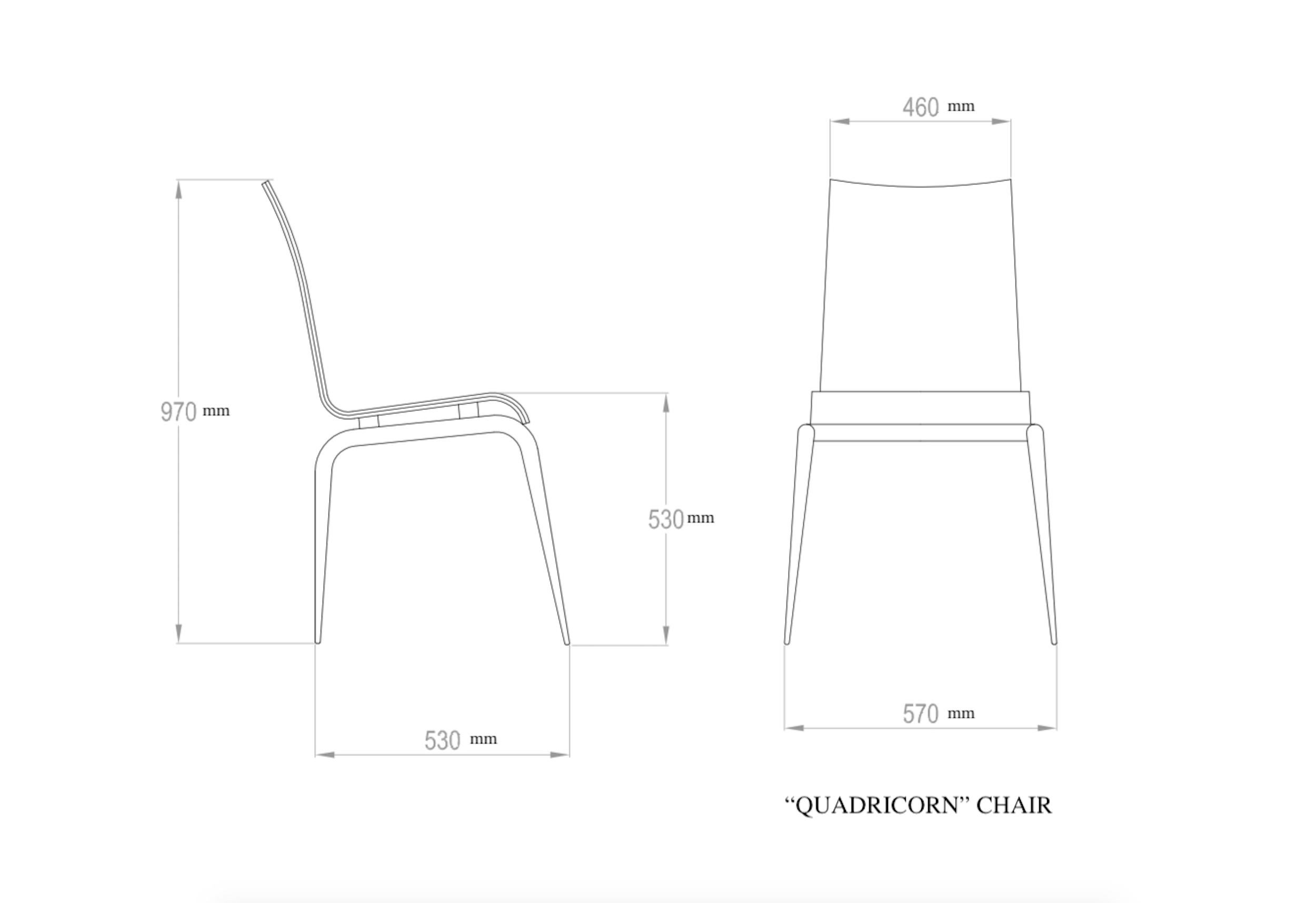 21st Century, Quadricorn- Bas-Relief Full-Grain Leather Brass-Legs Chair For Sale 1