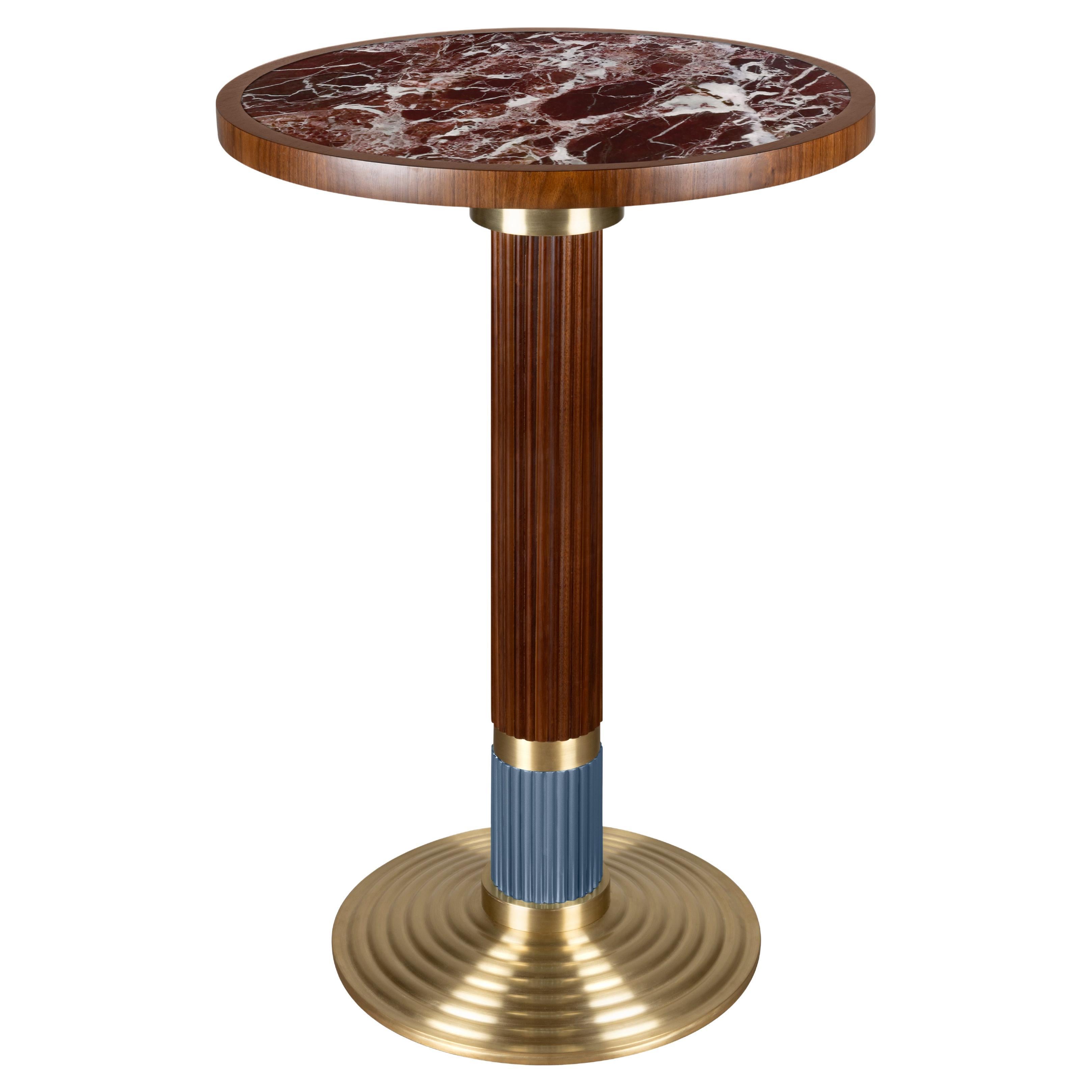 21st Century, Queens Bar Table Wood Marble For Sale