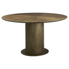 21st Century Radius Dining Table Round Liquid Metal Brass Effect Shimmering Top