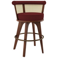 21st Century Rattan George Bar Chair Wood Made in Portugal by Wood Tailors