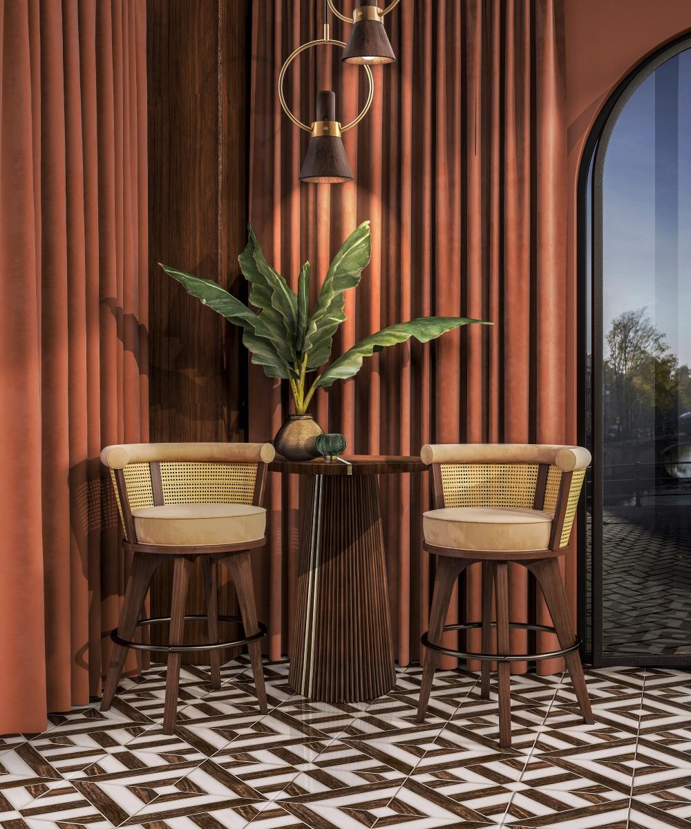 21st Century Rattan George Bar Chair Wood Made in Portugal by Wood Tailors For Sale 2