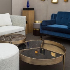 Ray low Coffee Table, Bronze Structure, Nero Marquina marble, Made in Portugal